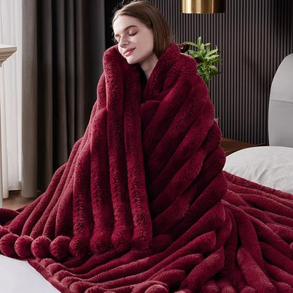 Fluffy Faux Fur Throw Blanket King Size, Thick 1000GSM Soft Cozy Throw Blankets by Unknown