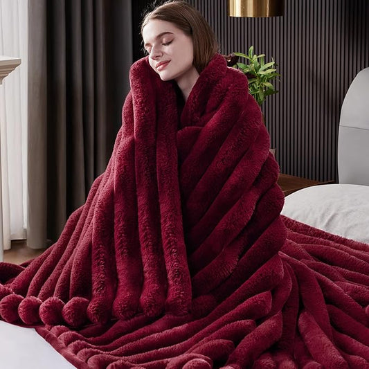 Fluffy Faux Fur Throw Blanket King Size, Thick 1000GSM Soft Cozy Throw Blankets by Unknown