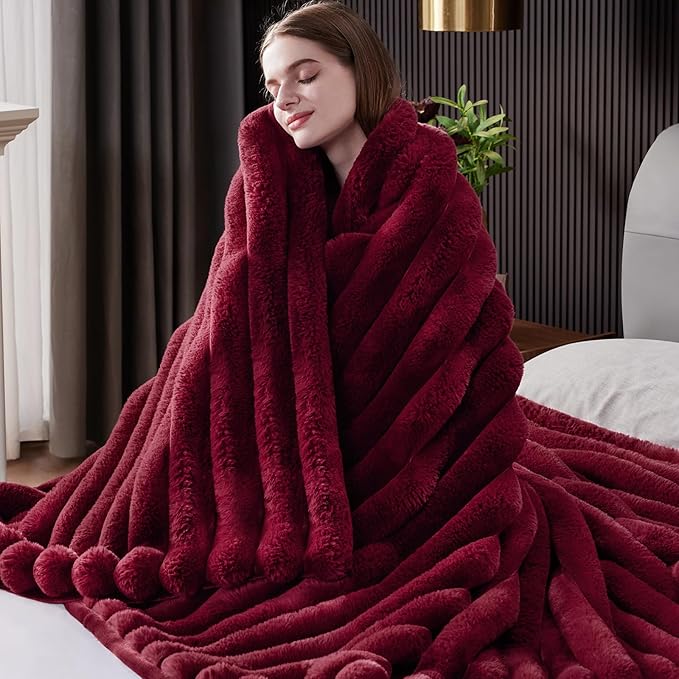 Fluffy Faux Fur Throw Blanket, Thick 1000GSM Soft Cozy Throw Blankets by Unknown