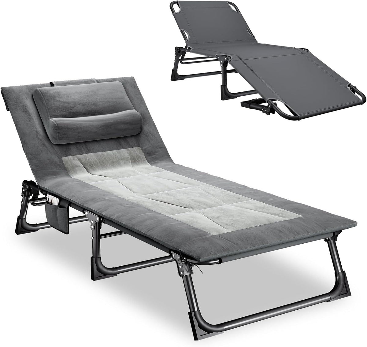 mopaicot camping cots for adults, camping lounge chair, main product view