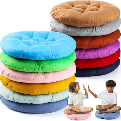 Fumete 12 Pcs Floor Pillows Cushions Seating 16 x 16 Inches Color Round Seat by Fumete