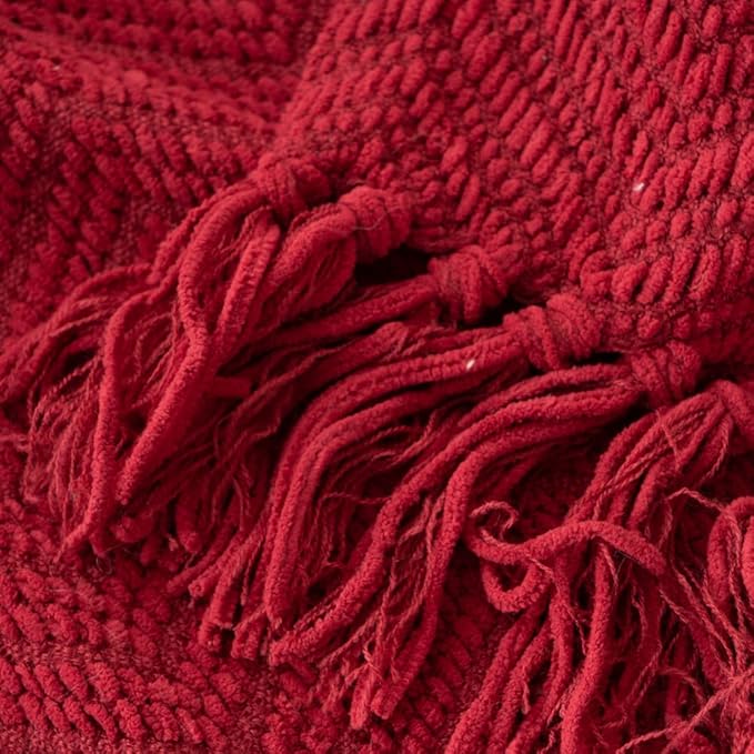 BATTILO HOME Red Throw Blanket for Couch, Knit Christmas Throw Blanket for Home - Image 8