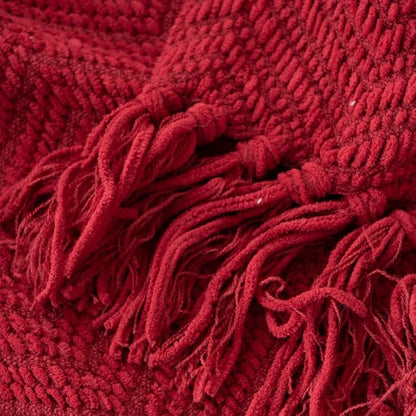 BATTILO HOME Red Throw Blanket for Couch, Knit Christmas Throw Blanket for Home - Image 8