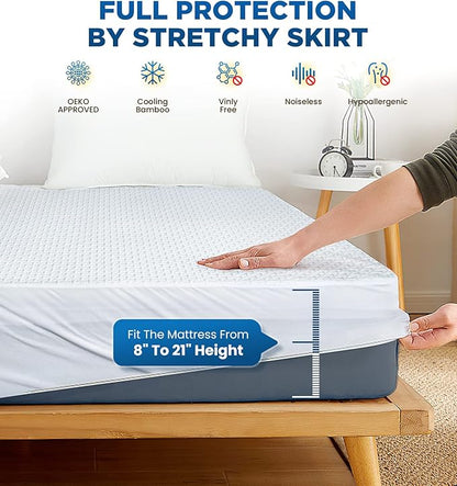 Premium 100% Waterproof King Mattress Protector Breathable Cooling 3D Air - Image 6