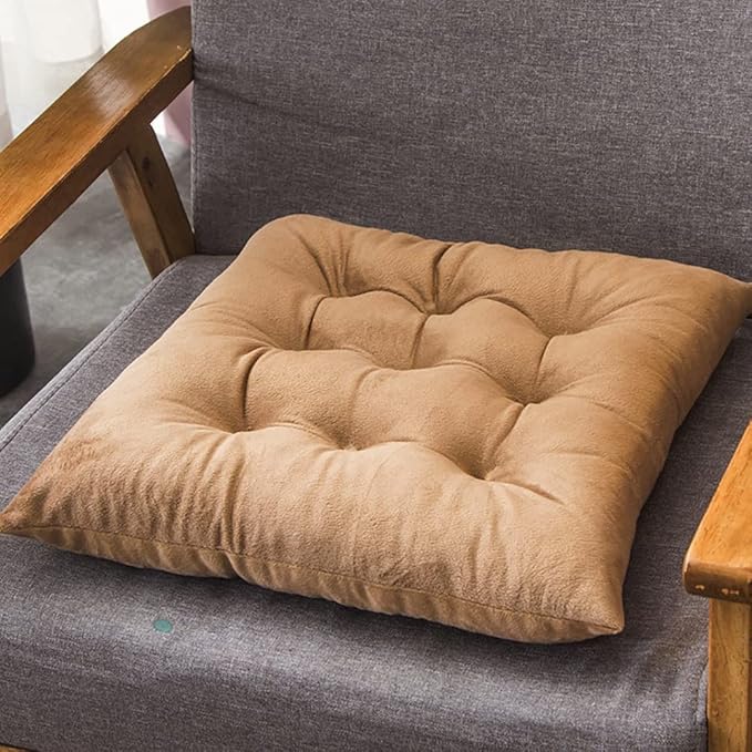 Set of 4 Square Chair Pads Indoor Seat Cushions Pillows - Image 6