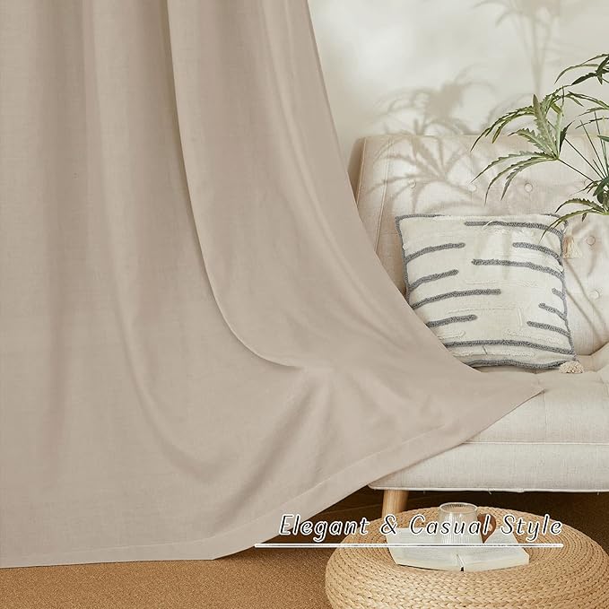 NICETOWN Flax Taupe Linen Curtains - Image 5