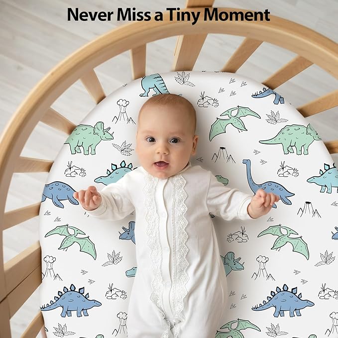 Baby Bassinet Sheets Girl Boy, Fitted Bassinet Sheet Set 3 Pack Bassinet - Image 6