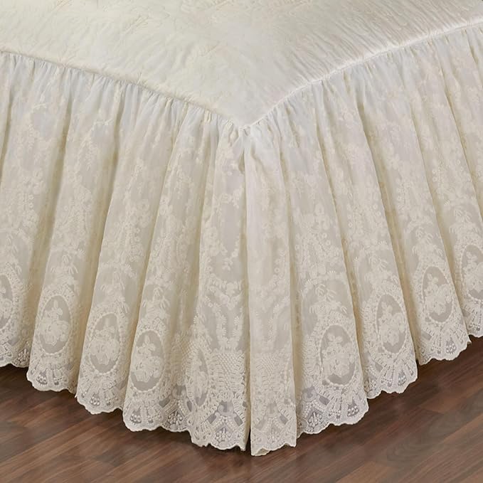 Cameo Lace Luxury Washable Polyester Bedding Set | Vintage Elegant | Pearl | - Image 4