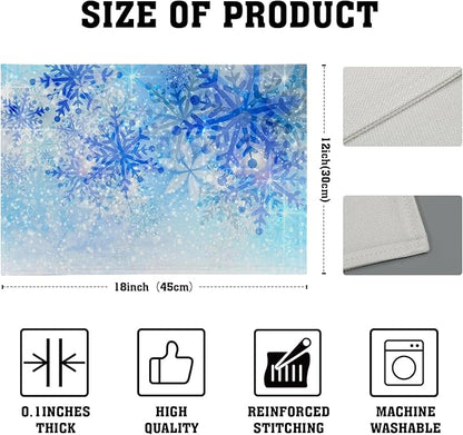 Giwawa Christmas Snowflake Placemats, Winter Snow Place Mats Set of 4 - Image 4