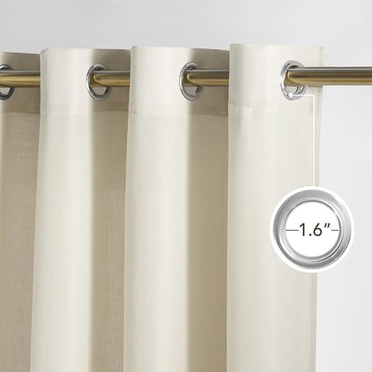 NICETOWN Bone White Linen Curtains - Image 2