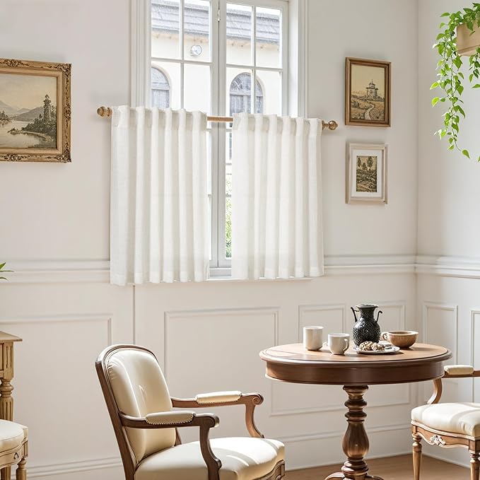 Nanspring 30 Inch Long Cream Curtains - Image 7