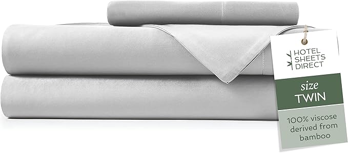 Hotel Sheets Direct 3 Piece Bed Sheet Set Twin Size, 100% Viscose Derived from by HOTELSHEETSDIRECT