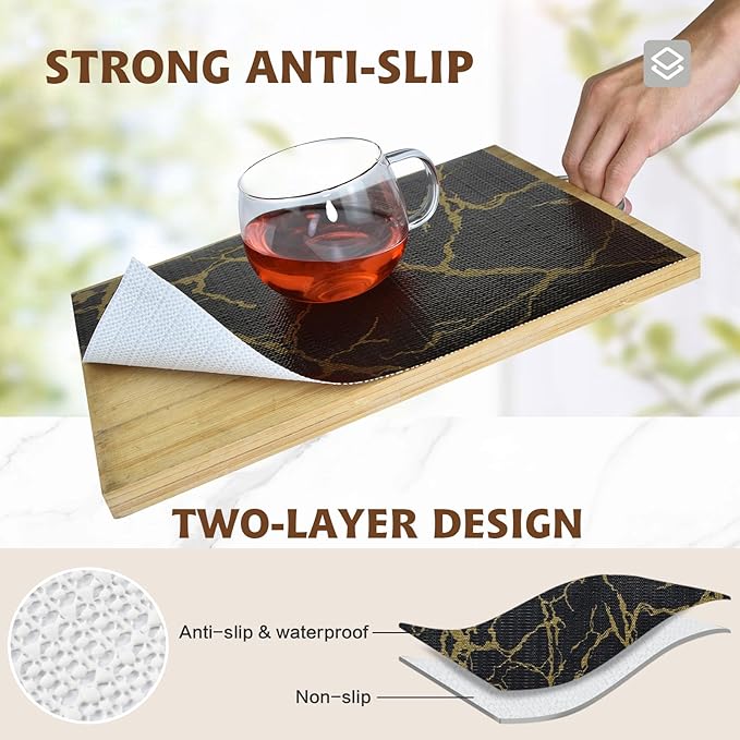 2-Layer Drawer and Shelf Liner for Kitchen Cabinet: 17.3in X 20Ft Non Slip - Image 2