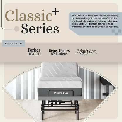 sven & son harmony adjustable bed base, head shown in use