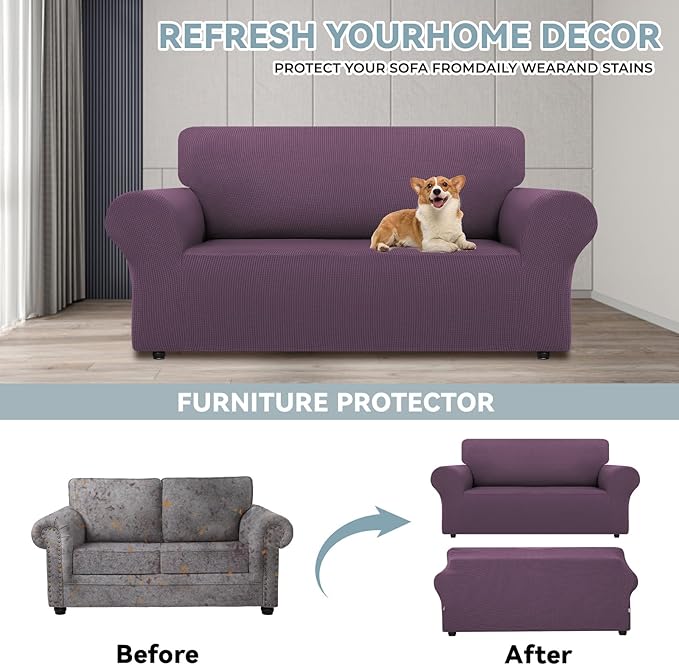 LURKA Stretch Loveseat Sofa Slipcovers 1 Piece Couch Covers - Image 3