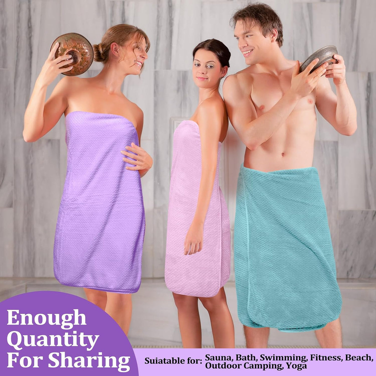 preboun 12 pcs bath towels set washcloths microfiber,pastel, package contents
