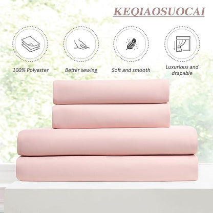KEQIAOSUOCAI Baby Pink Room Darkening Curtains, Pinch Pleat - Image 5