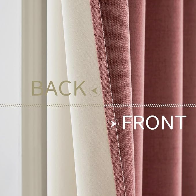 MIULEE 100% Blackout Linen Textured Curtains - Image 6