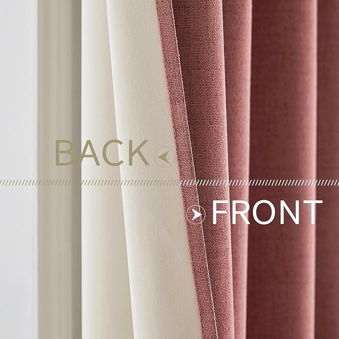 MIULEE 100% Blackout Linen Textured Curtains - Image 6