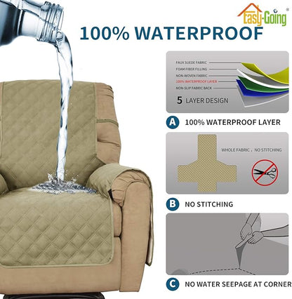 Easy-Going Sofa Slipcover Waterproof Recliner Chair Cover Non-Slip Fabric Couch - Image 3