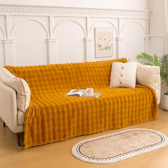 YUSOKI Luxury 3D Bubble Throw Blanket 3.1lb, All Ages, Home Decoration - Image 2
