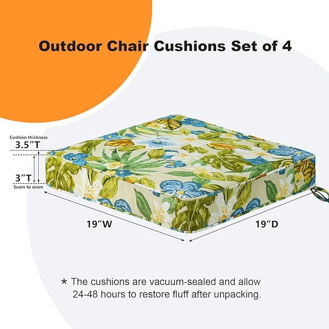 Square Corner Seat Cushions, Indoor Outdoor Water Repellent Universal Chair Pads - Image 5
