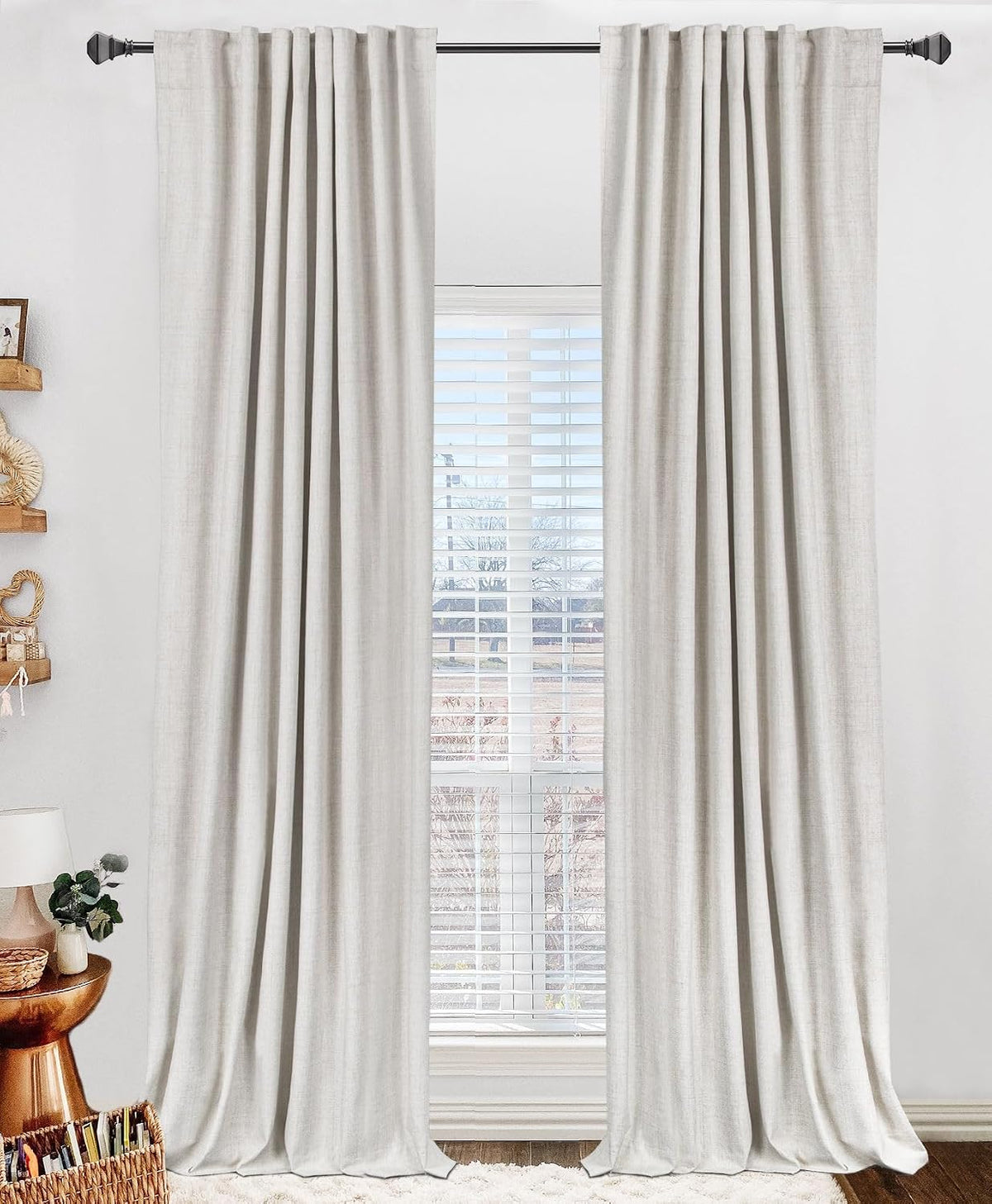 linen textured total blackout curtains for bedroom 63, main product view