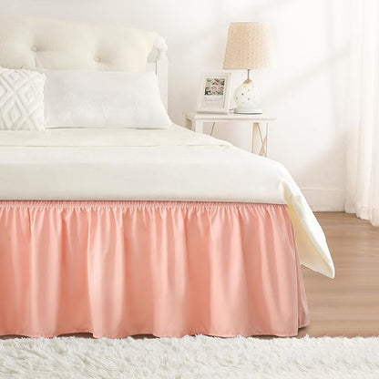 RIMELA Bed Skirt Queen Size 18 Inch Drop, Wrap Around Elastic Bedskirt Solid by RIMELABedSkirt