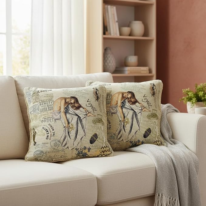 Tache Tapestry Throw Pillow Covers 18x18 Decorative Boho Farmhouse Decor Square - Image 2