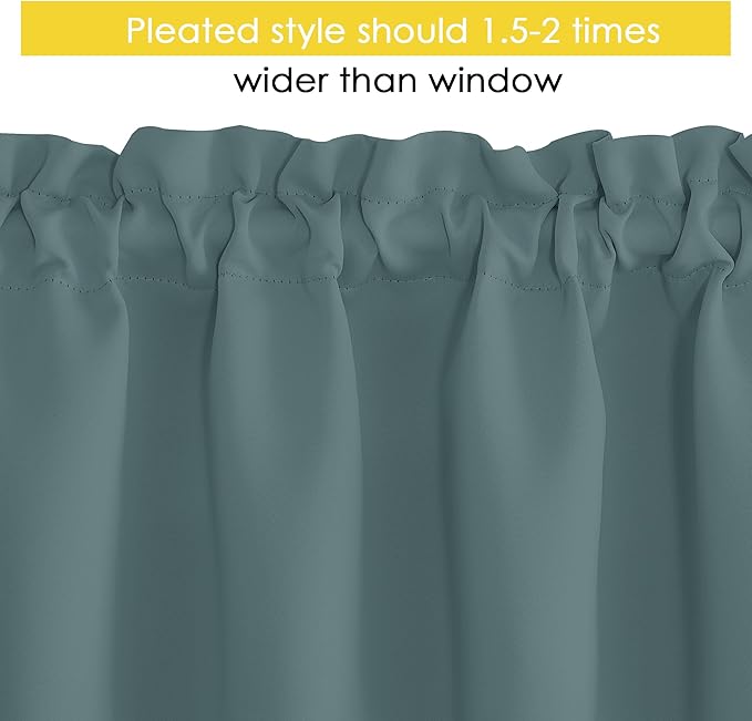 NICETOWN Window Valances for Living Room 4 Panels Rod Pocket Light Blocking - Image 4
