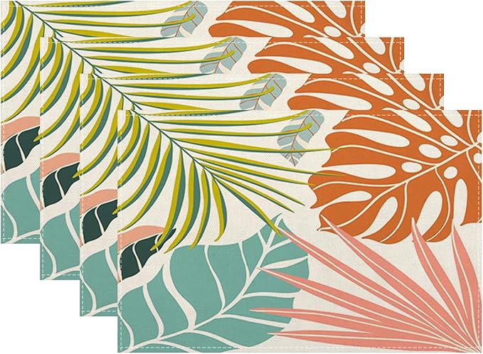 Palm Leaf Placemats Set of 4 by Sunshineyan
