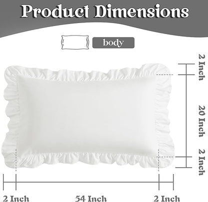KKJIAF Ruffle Body Pillow Cases Set of 1, Ruffled Pillow Covers - Image 3
