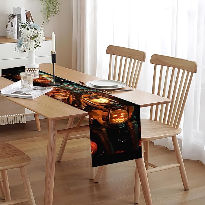 Elegant Skeleton Halloween Table Runner – 13x72 Inch Spooky Table Decor - Image 8