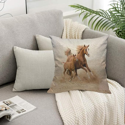 TKS MITLAN Two Horses Decorative Pillow Covers Purebred White Arabian Horse in - Image 5