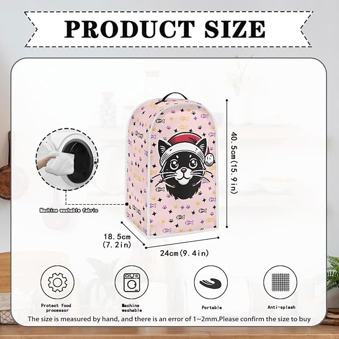 Black Food Processor Cover Blender Covers Kitchen Appliance Accessories Decor - Image 6