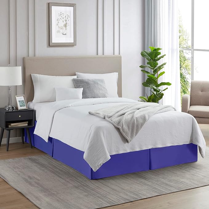 Nestl Royal Blue Bed Skirt Cal King Size - Image 4