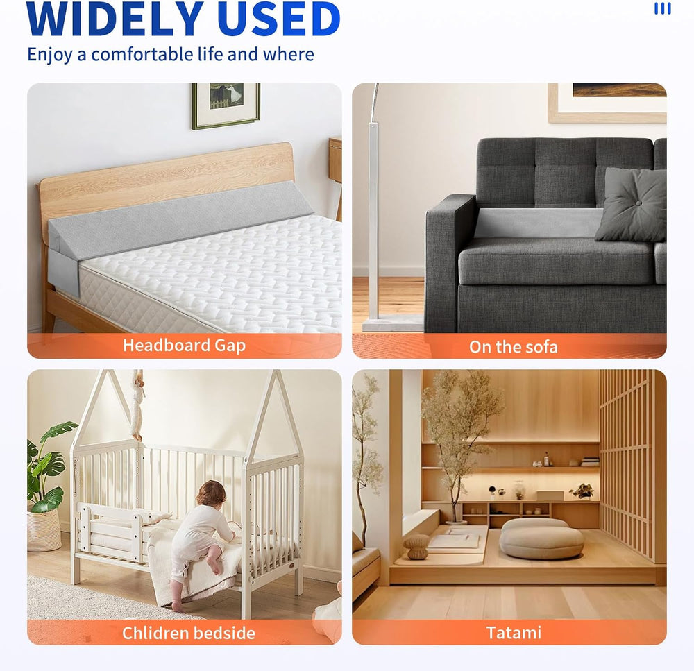 Krightlink Bed Wedge Pillow for Headboard Gap Filler Twin Size