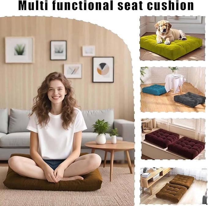 18x18in Floor Pillows Set Square Chair Cushion Pad - Image 2