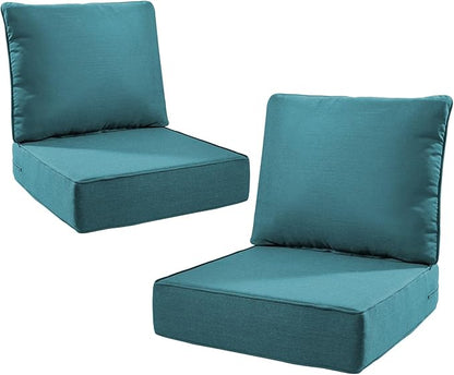 6" Thick Outdoor Cushions 22x24x6, 2-Set Deep Seat Patio Cushions by Pugire