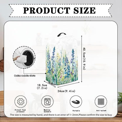 Blue Lavender Floral Kitchen Blender Cover Food Processor Dust Cover - Image 6