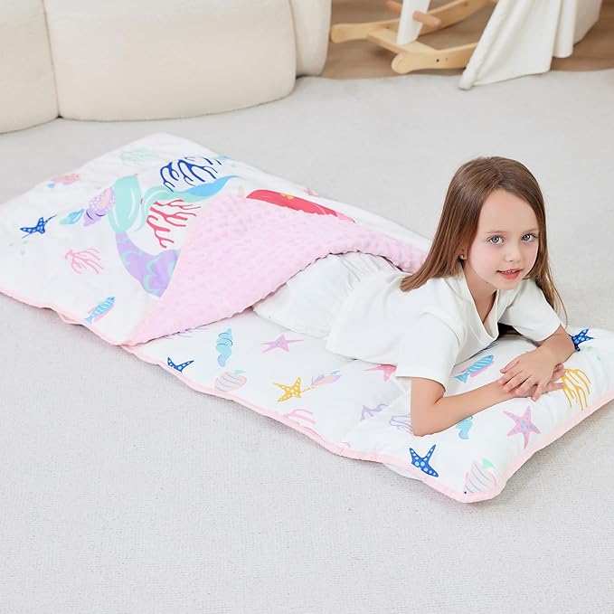 Toddler Nap Mat with Pillow and Blanket, Extra Large Rolled Napping Mats - Image 8