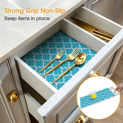 Shelf and Drawer Liner for Kitchen Cabinets Non-Adhesive, Strong Grip Non-Slip - Image 2