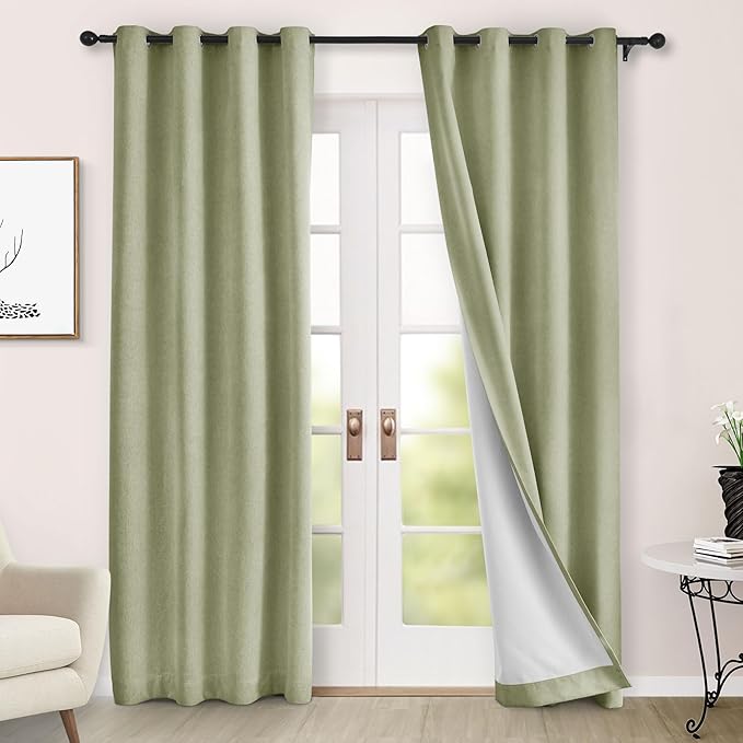 Macochico Thermal Blackout Chenille Curtains 100% Blackout Window Draperies by Macochico