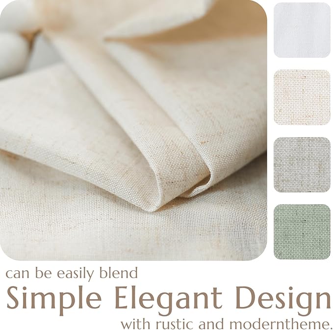 jinchan Linen Textured Tier Curtains 36 Inch - Image 4