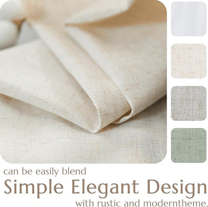 jinchan Linen Textured Tier Curtains 36 Inch - Image 4