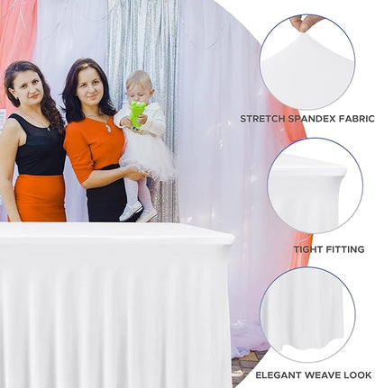 Nasitos White Rectangle Table Skirts, 2 Pack - Image 2