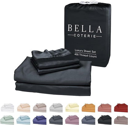 Bella Coterie Luxury Bamboo Viscose Split King Size Sheet Set | 2 Fitted Sheets by BC