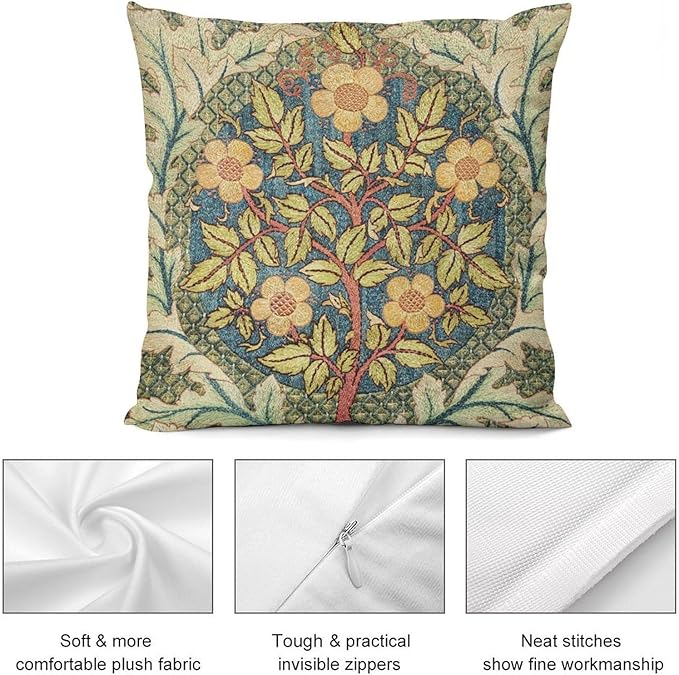 William Morris Floral Original Throw Pillow Covers Boho Art Retro Design Cozy - Image 7