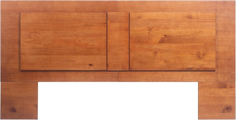 memomad Bali Slim Set: Bed + Flat Headboard, Queen Size, Caramel Brown