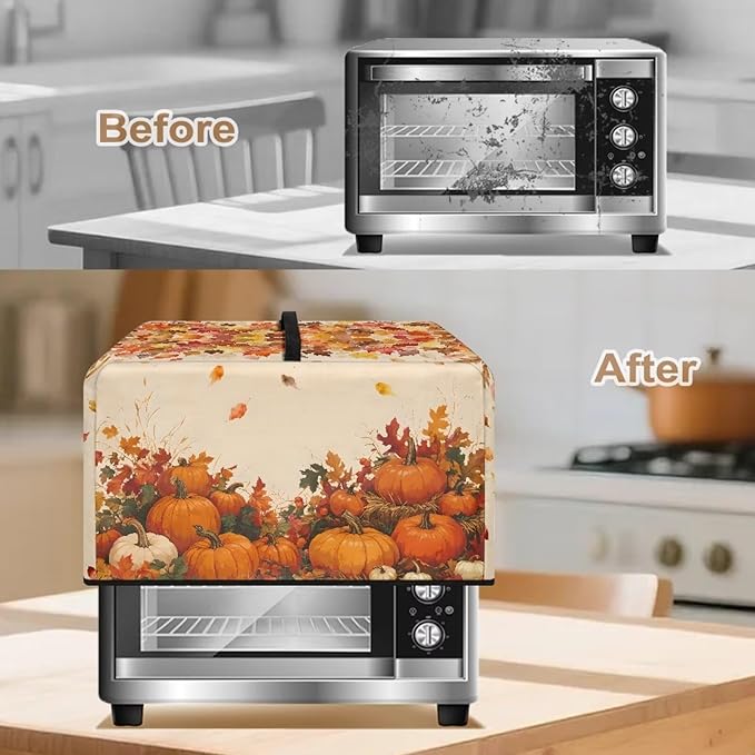 Microwave Oven Dust Cover, Thanksgiving Pumpkin Polyester Dust Cover - Image 4
